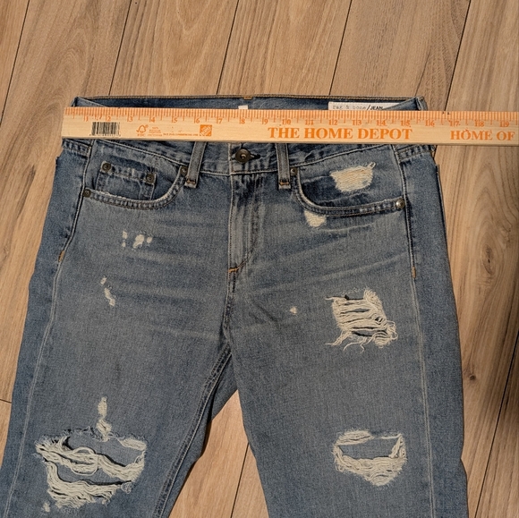 RAG & BONE Boyfriend Cropped Jeans, Womens 27, Distressed - Picture 7 of 8